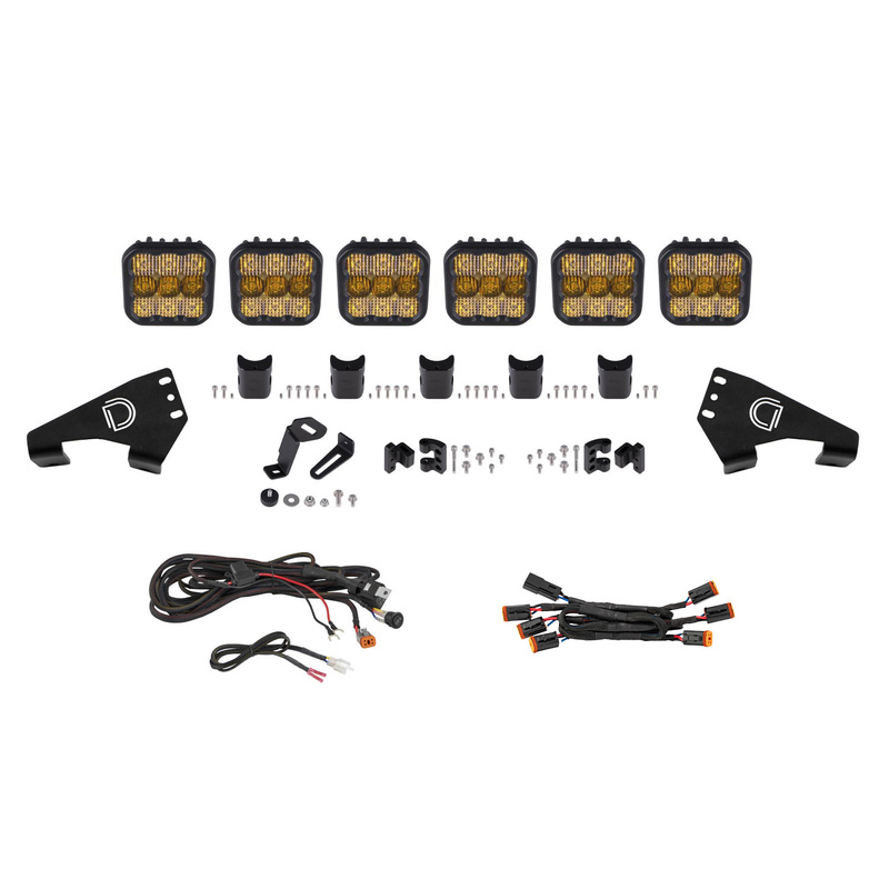  Diode Dynamics - Polaris RZR SS5 Sport CrossLink Roof Yellow Combo Lightbar Kit